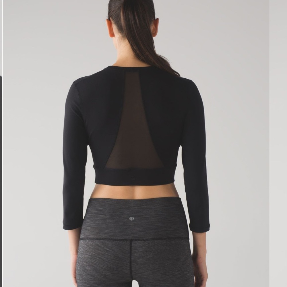 Lululemon Short Stop Long Sleeve Black Crop Shirt Size 4
